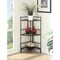 Convenience Concepts Xtra Storage 3 Tier Corner Folding Metal Corner Shelf, Black